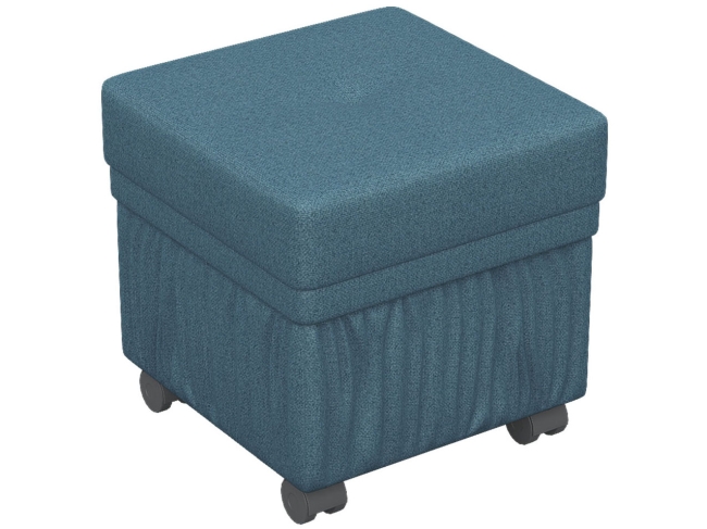 Банкетка BeautyStyle 5 с ящиком на колесах ткань голубой