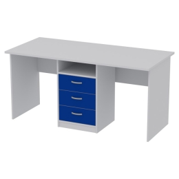 Офисный стол СТ-10+ТСС-27-4 цвет Серый + Синий