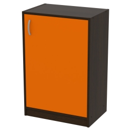 Офисный шкаф СБ-38+ДВ-46 цвет Венге+Оранж 56/37/85 см