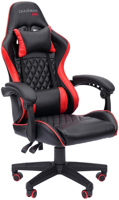 Игровое кресло CHAIRMAN CH28 экокожа черный-красный