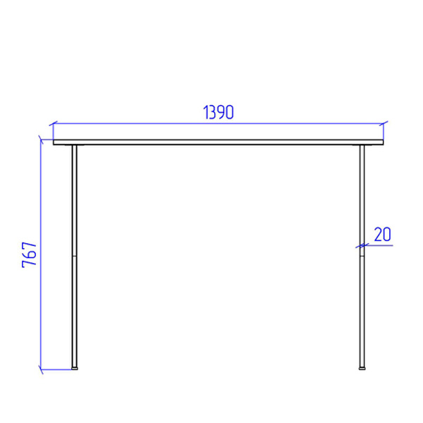Стол на металлокаркасе СМХ-48 Цвет Серый 140/73/76,7 см