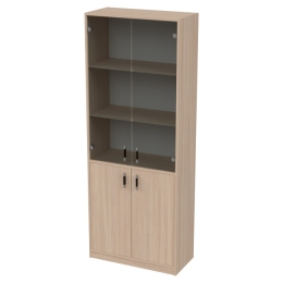 Офисный шкаф ШБ-3+А-5+С-28МВ графит цвет Дуб Молочный 77/37/200 см