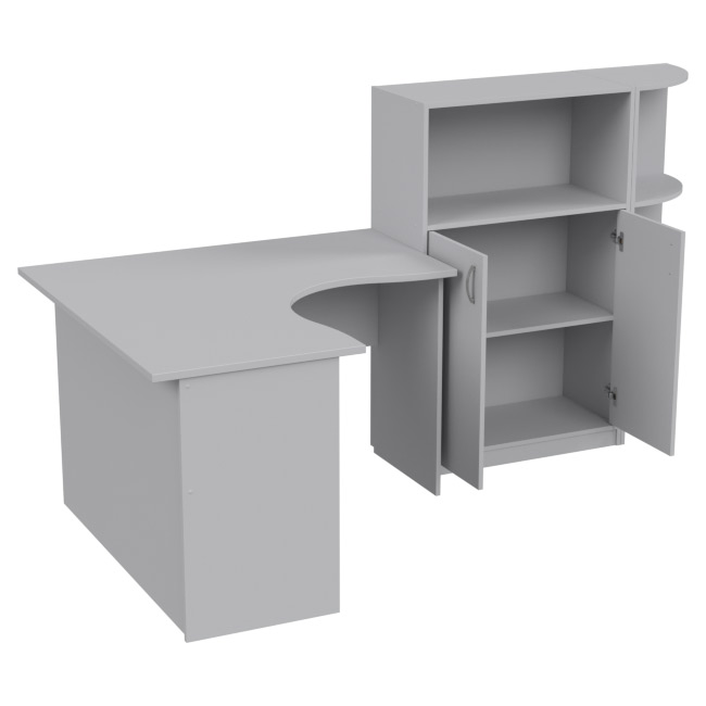 Комплект офисной мебели КП-10 цвет Светло-серый