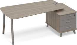 Стoл с малой опорной тумбой для руководителя Вяз-Мокко ТМ М1 119 ВЛ ВЛ МП 205,8/109,2/75,6