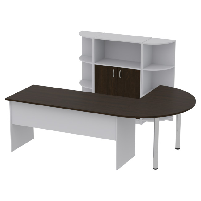 Комплект офисной мебели КП-13 цвет Серый+Венге