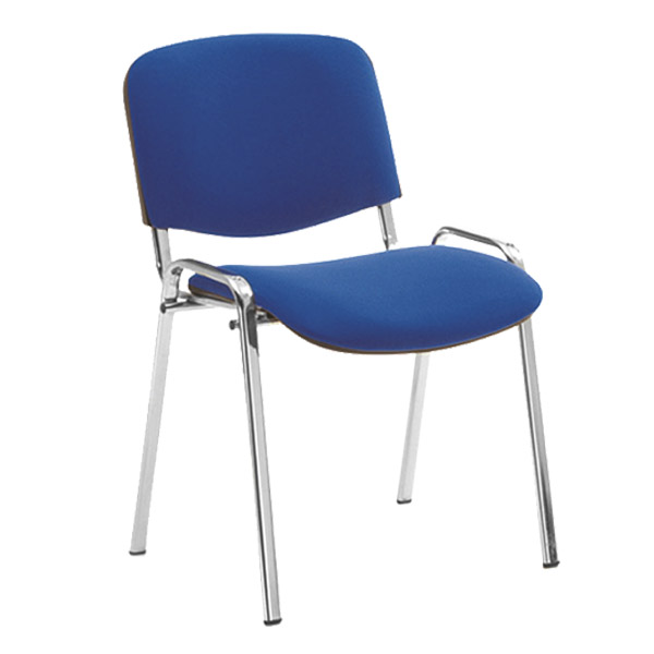 Офисный стул ИЗО хром/ткань синего цвета