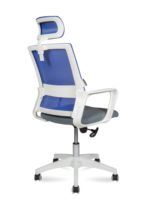 Офисное кресло эконом Бит белый+синий