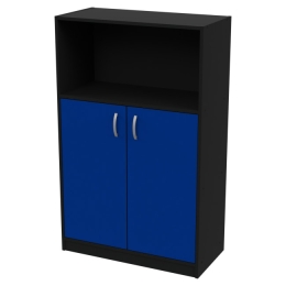 Офисный стеллаж СБ-63 цвет Черный + Синий 77/37/123 см