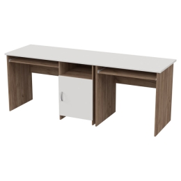 Офисный стол СК-21+СК-27 цвет Дуб крафт+Белый