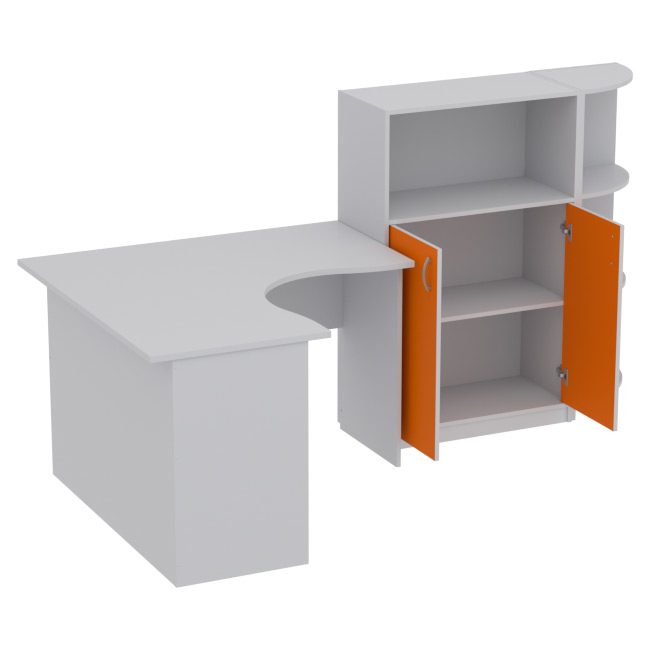 Комплект офисной мебели КП-10 цвет Серый+оранж