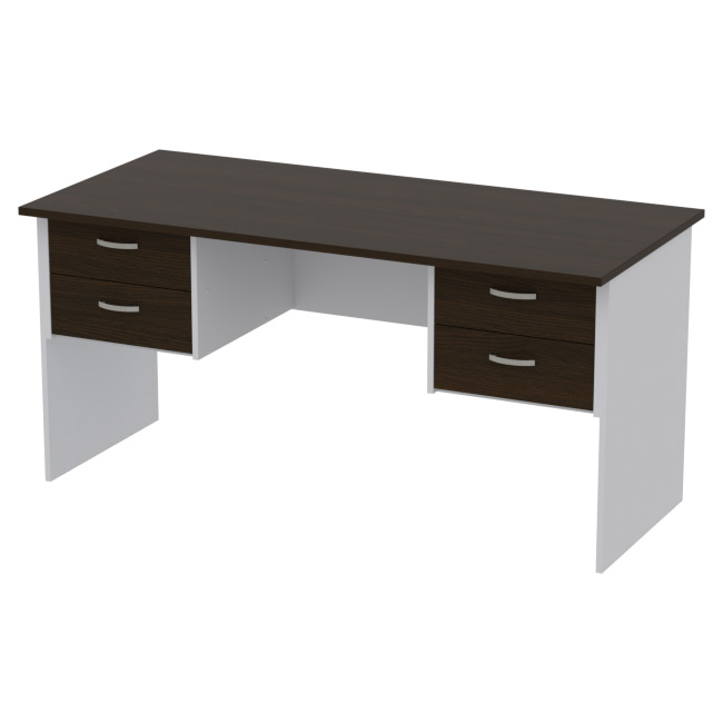 Офисный стол СТ+4Т-10 цвет Серый+Венге 160/73/76 см