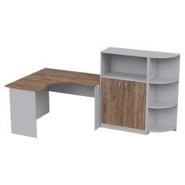 Комплект офисной мебели КП-10 цвет Серый+дуб крафт