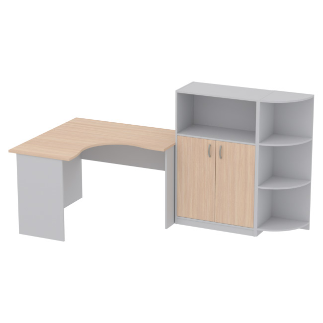Комплект офисной мебели КП-10 цвет Серый+дуб