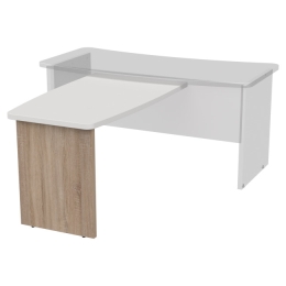 Брифинг-приставка Б-12 цвет Дуб Сонома+Белый 120/70 см