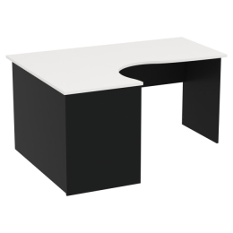 Стол для офиса СТУ-П цвет Черный + Белый 160/120/76 см