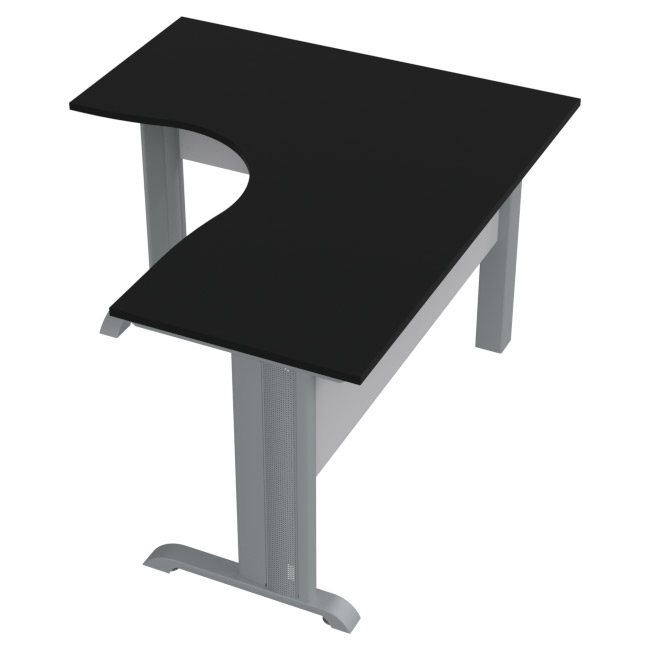 Угловой стол СТУ-36П-М цвет Черный+Серый 140/120/74 см