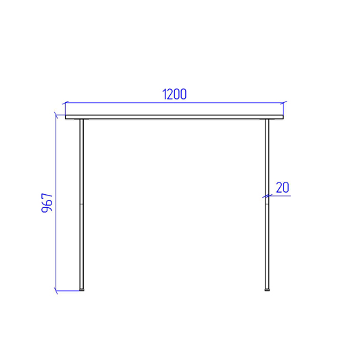 Стол на металлокаркасе СМБ-9 цвет Серый 120/73/96,7 см
