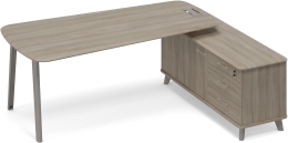 Стoл руководителя правый с опорной тумбой Вяз либерти ТМ М1 118 ВЛ ВЛ ВЛ 216,4/169,2/75,6