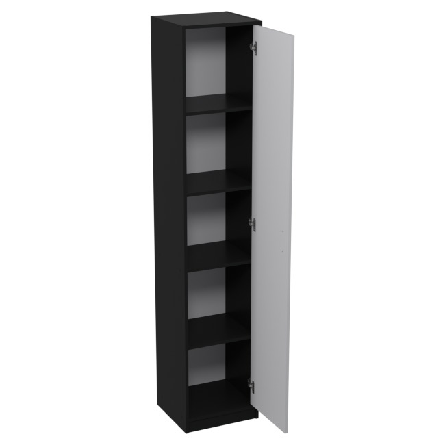 Шкаф для офиса СБ-2/З цвет Черный + Серый + ХДФ С 40/37/200 см