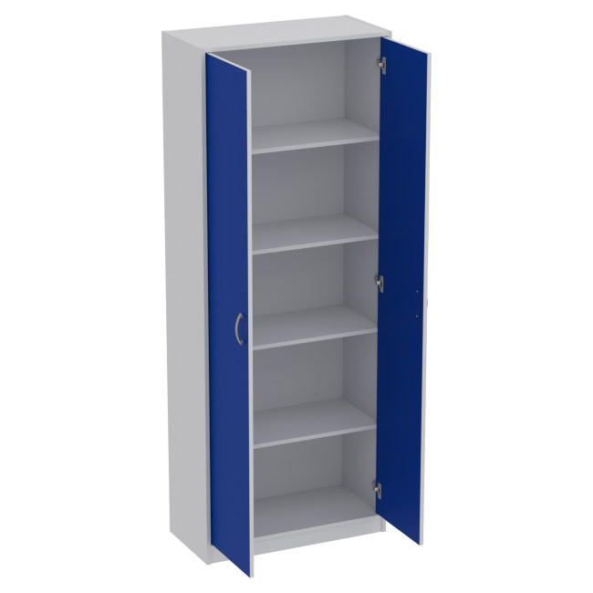 Офисный шкаф ШБ-2 цвет Серый+Синий 77/37/200 см