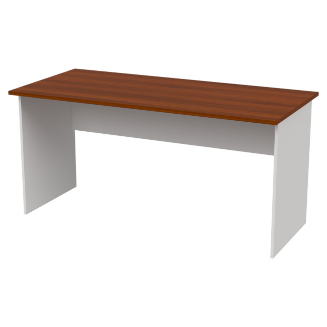 Офисный стол СТ-10 цвет Белый+Орех 160/73/76 см