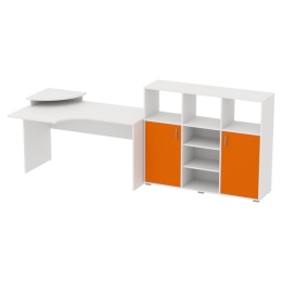 Комплект офисной мебели КП-9 цвет Белый+Оранж