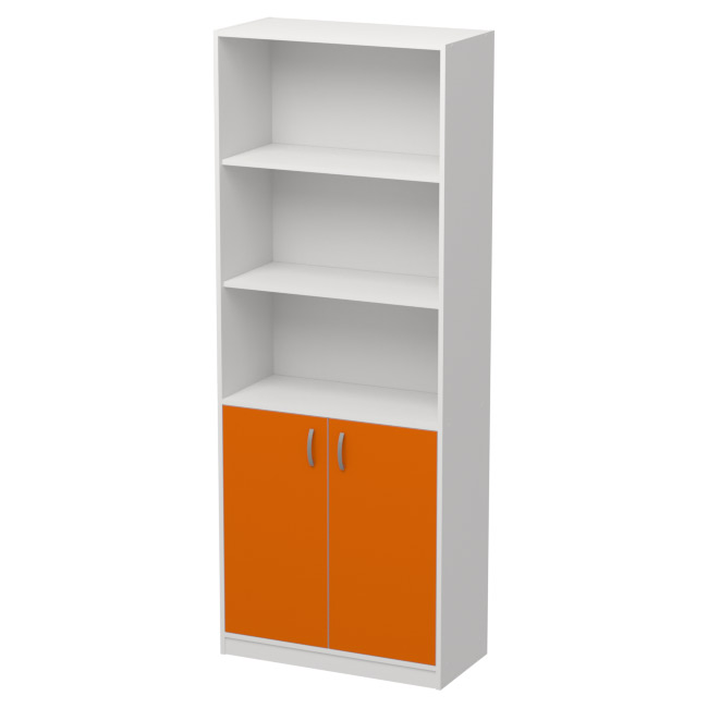 Шкаф для офиса ШБ-3 цвет Белый + Оранж 77/37/200