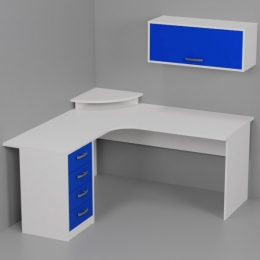 Комплект офисной мебели КП-17 цвет Белый+Синий