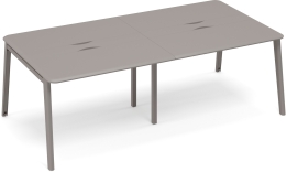 Стол для переговоров с кабель-каналом Мокко премиум METAL ТМ М1 153-2 МП/МП 240/124/75,6