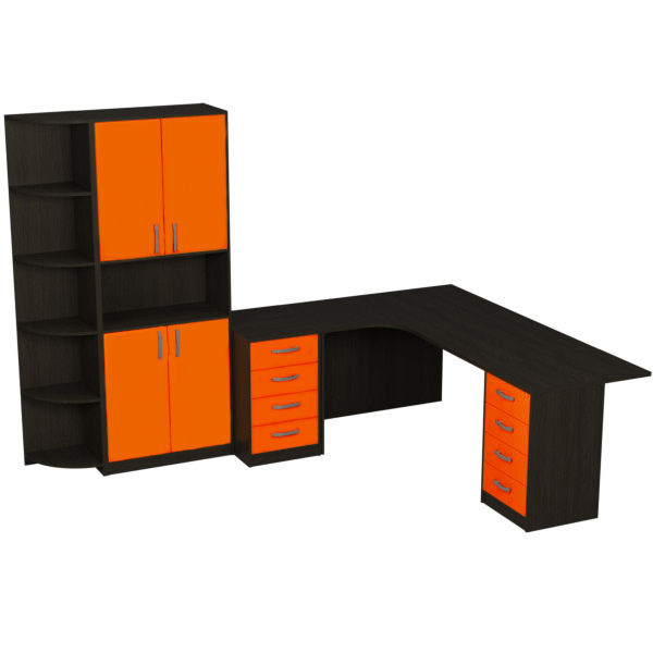 Комплект офисной мебели КП-19 цвет Венге+Оранж