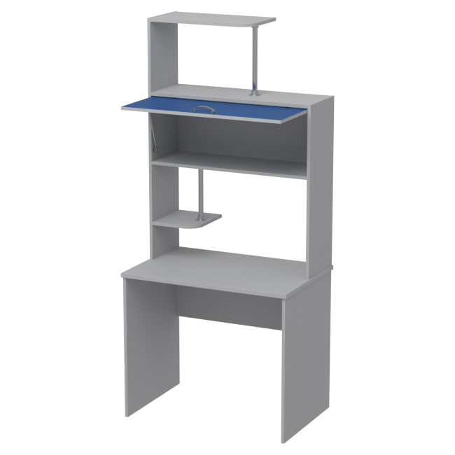 Компьютерный стол СК-13 Серый+Синий 90/60/200 см