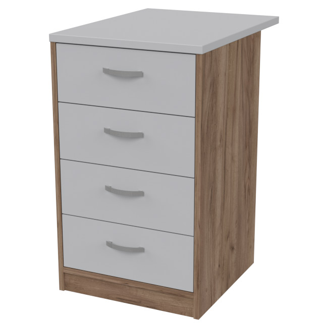 Офисная приставная тумба ТС-27+С29 цвет Дуб Крафт + Серый 45/60/76 см