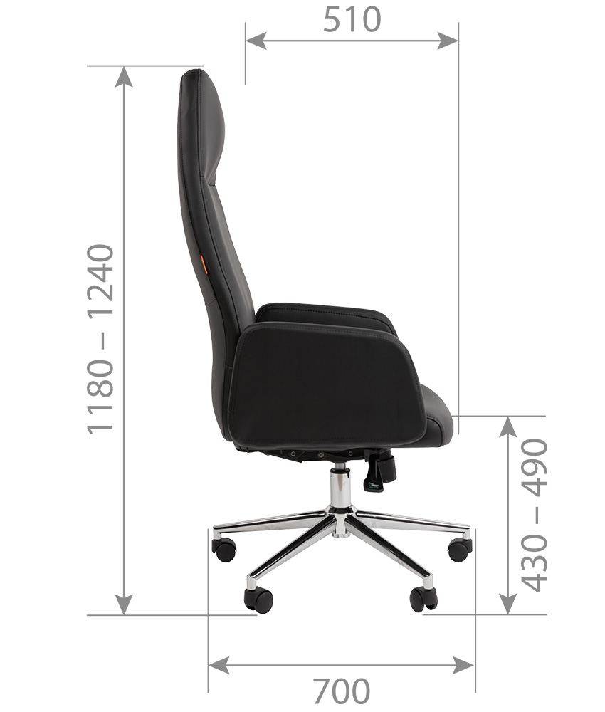 Офисное кресло CHAIRMAN 929 экокожа серый-черный