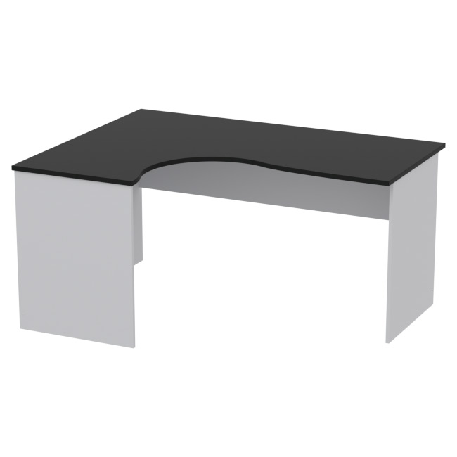 Стол для офиса СТУ-П цвет Серый + Черный 160/120/76 см