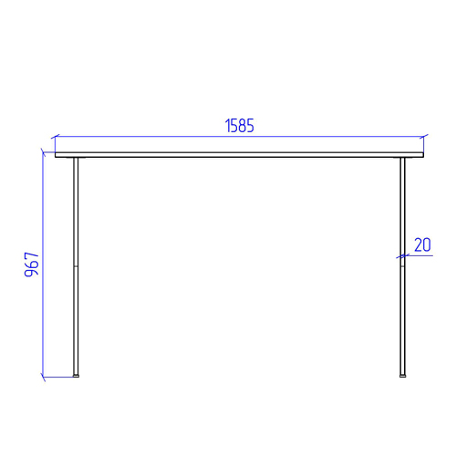 Стол на металлокаркасе СМБ-10 цвет серый 160/73/96,7 см