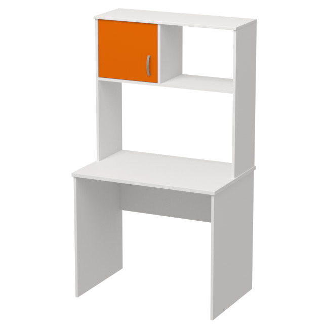 Компьютерный стол СК-6 Белый+Оранж 90/60/163 см