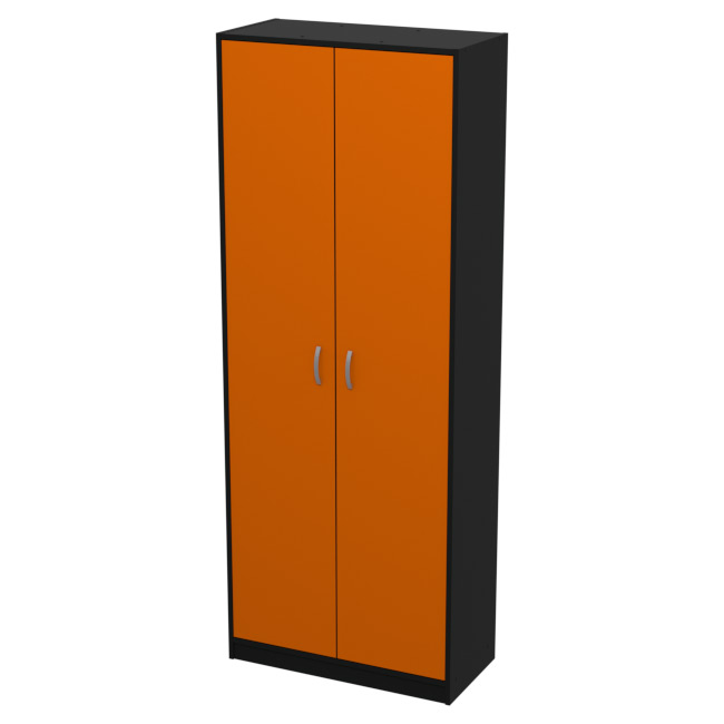 Шкаф для офиса ША-2 цвет Черный + Оранж 77/37/200 см