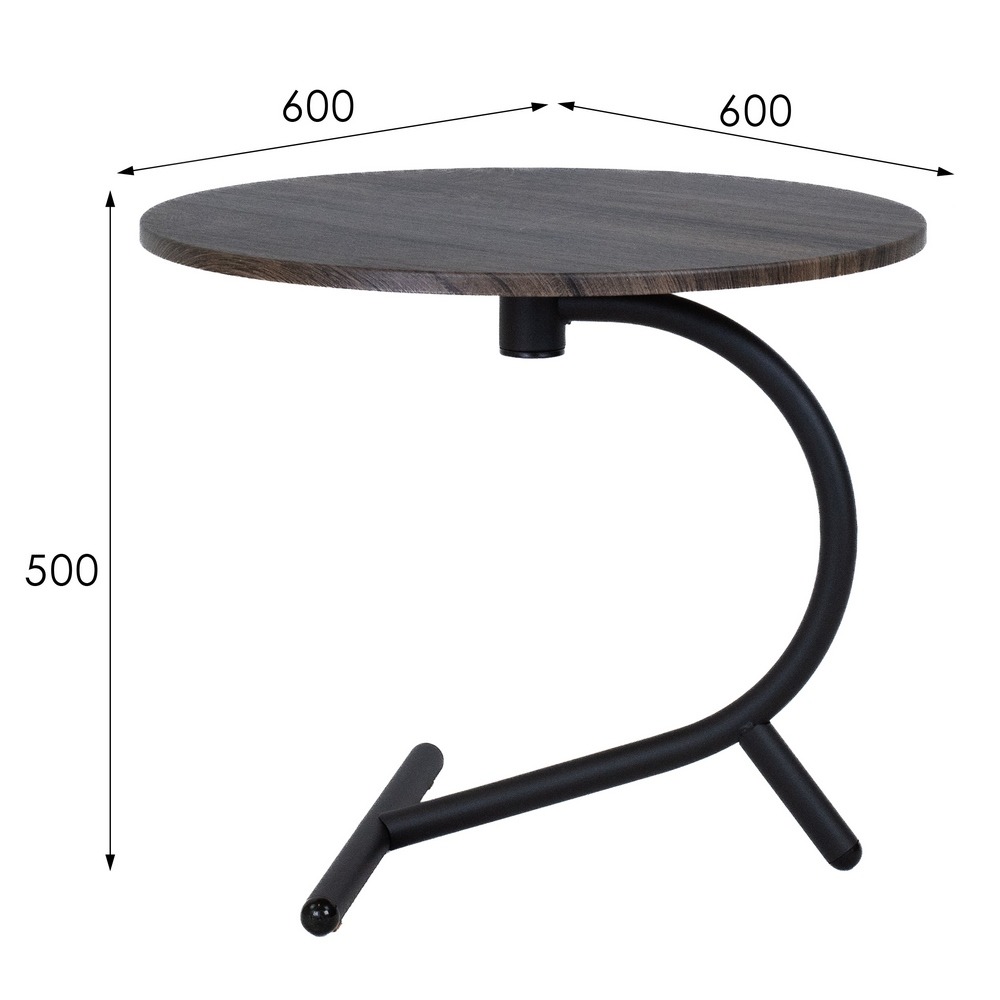 Стол журнальный Дуэт 14 дуб маррон/черный