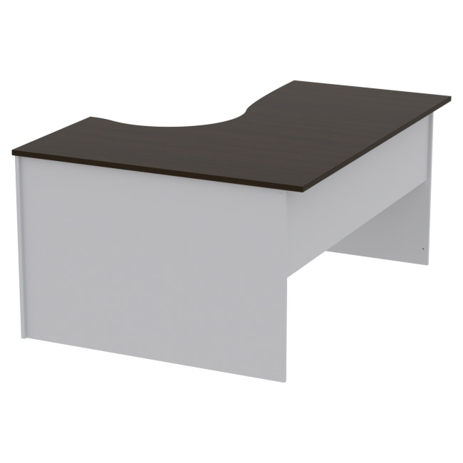 Офисный стол угловой СТУ-Л цвет Серый + Венге 160/120/76 см