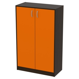 Офисный шкаф СБ-60+ДВ-60 цвет Венге+Оранж 77/37/123 см