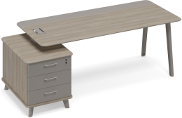 Стол комбинированный на тумбе малой левый Вяз-Мокко ТМ М1 107 ВЛ ВЛ/МП МП 225,8/104,2/75,6