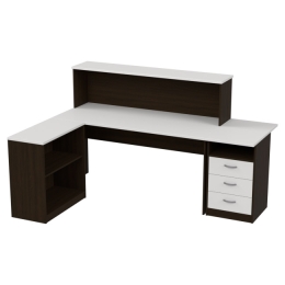 Комплект офисной мебели КП-12 цвет Венге+Белый