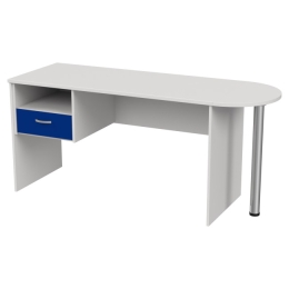 Стол с приставкой КП-1 цвет Белый+Синий