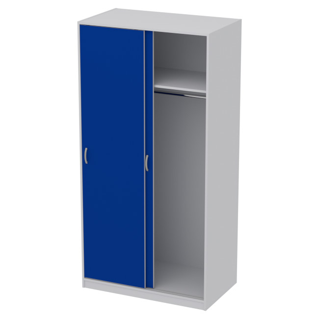 Шкаф для одежды ШК-2 Цвет Серый+Синий 100/58/200 см