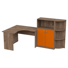 Комплект офисной мебели КП-10 цвет Дуб Крафт+Оранж