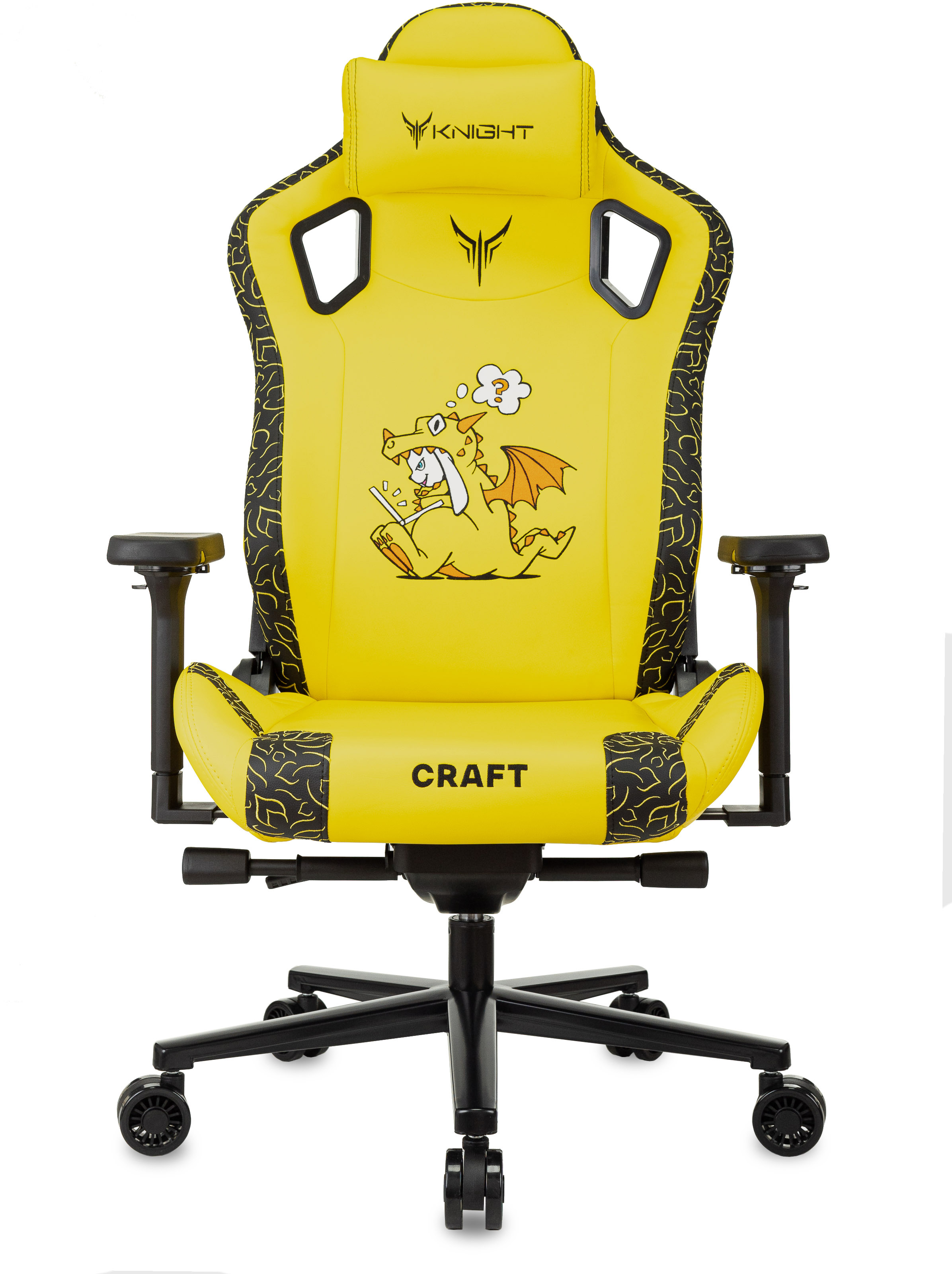 Кресло игровое Knight Craft Dragon желтый