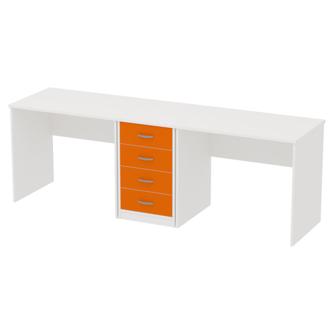 Офисный стол КП-СТ-41 цвет Белый+Оранж