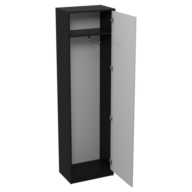Шкаф для одежды ШО-5 цвет Черный + Серый + ХДФ С 56/37/200