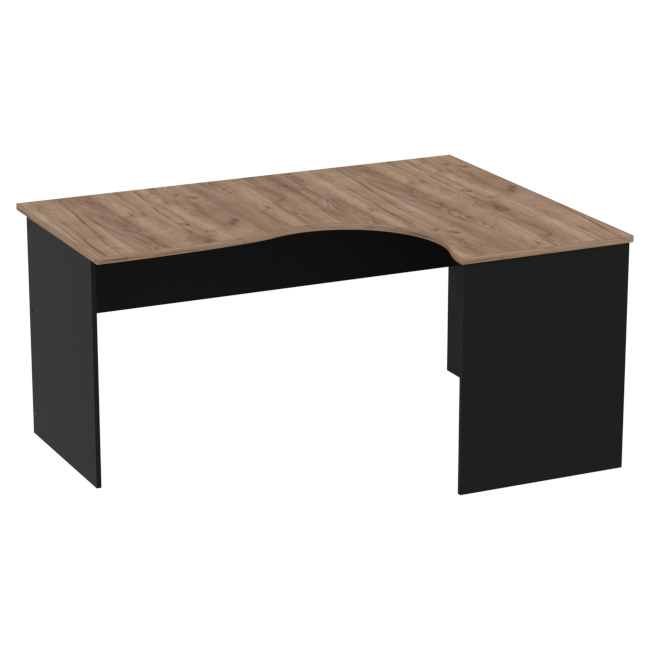 Стол для офиса СТУ-Л цвет Черный + Дуб Крафт 160/120/76 см