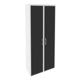 Шкаф высокий широкий O.ST-1.10 R black Белый Бриллиант/Стекло 80/42/198